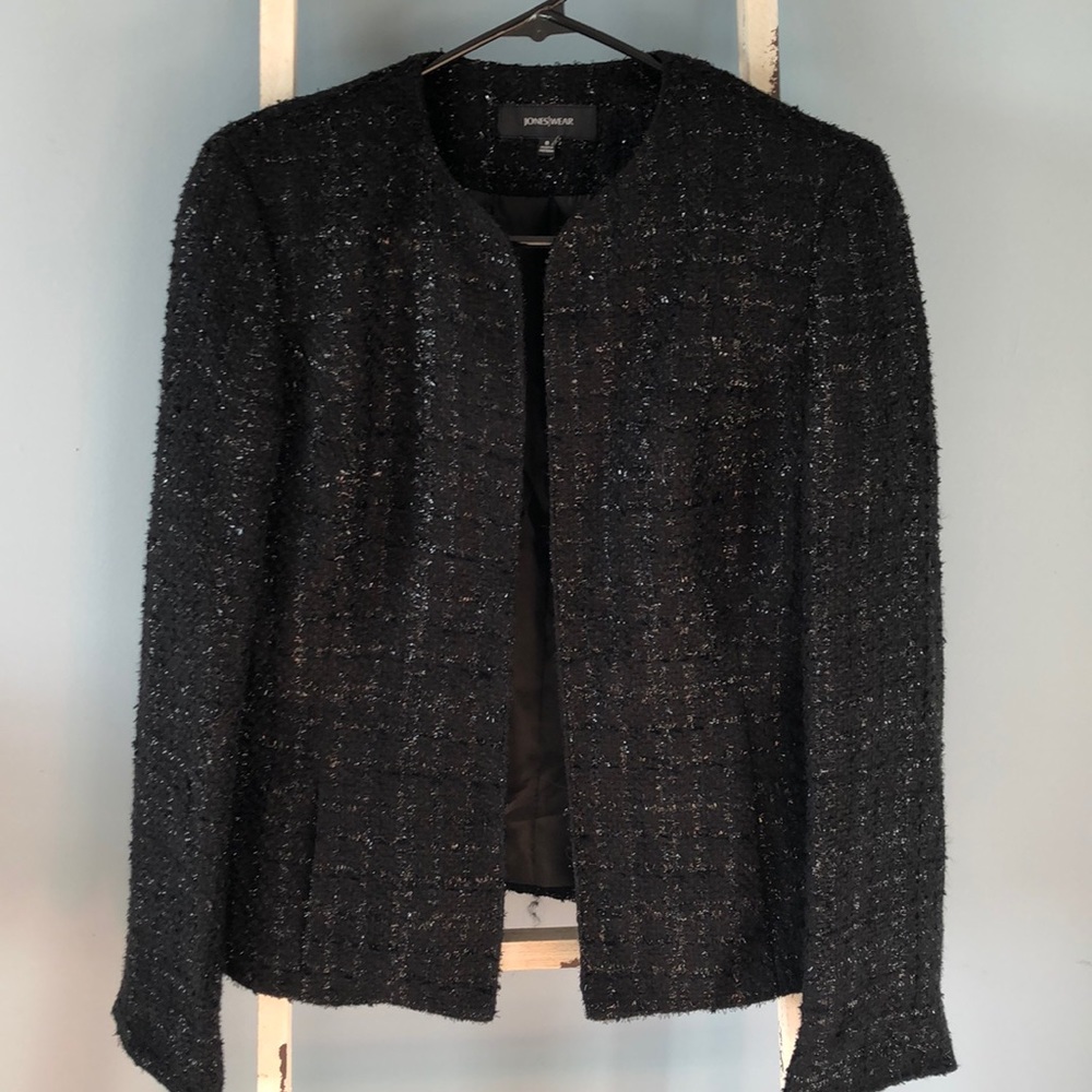 Jones Wear Black Sparkle Jacket Blazer